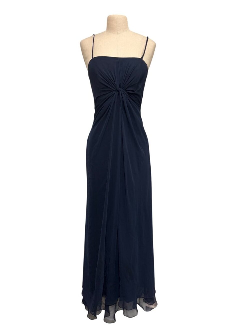 WTTOO By Watters and Watters Navy Blue Formal Gown With Adjustable Straps Size 4